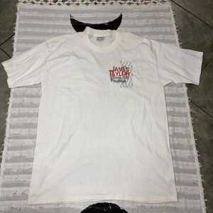 Vintage James Taylor Shirt XXL Mens White 2001 Pullover Tour Concert Band Y2K